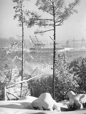 Усть-Илимская ГЭС (зима 1973 г.)