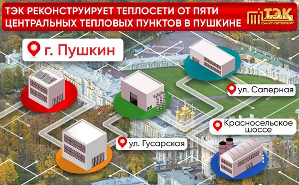 «ТЭК СПб» заменит 8230 метров ветхих теплосетей в Пушкине